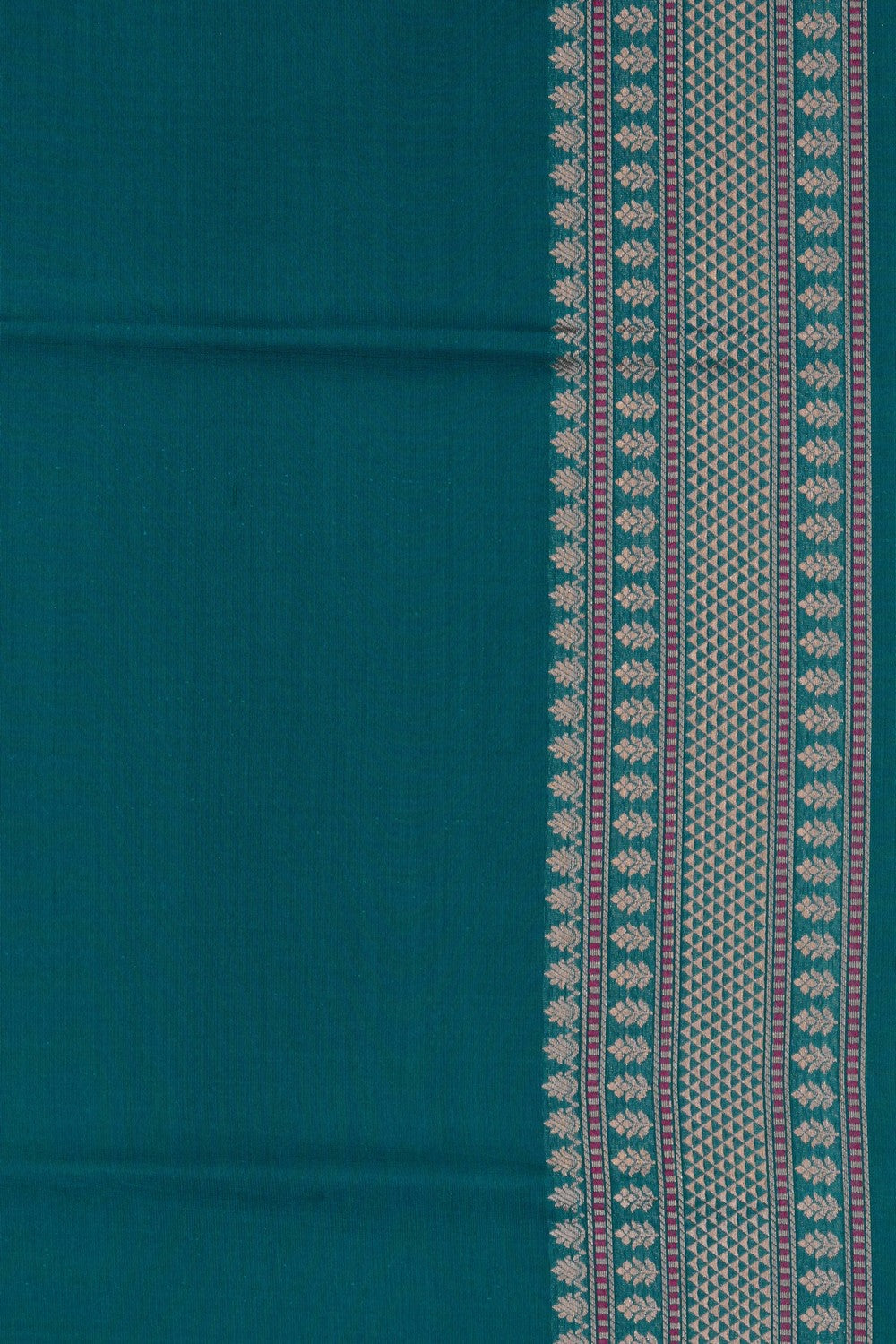 Image of Teal Green Banarasi Brocade Saree