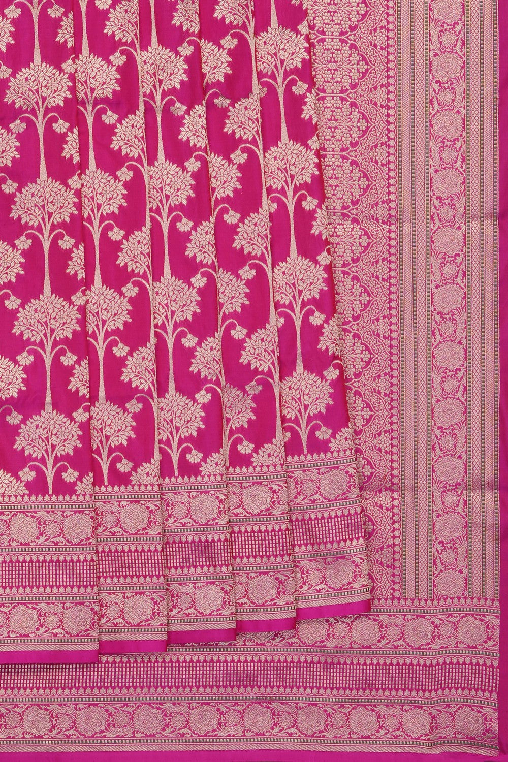 Image of Pink Banarasi Brocade Saree