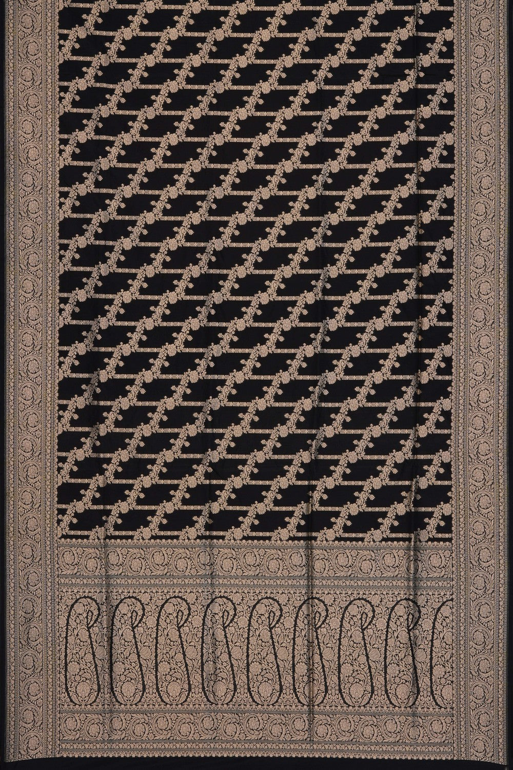 Image of Black Banarasi Brocade Saree