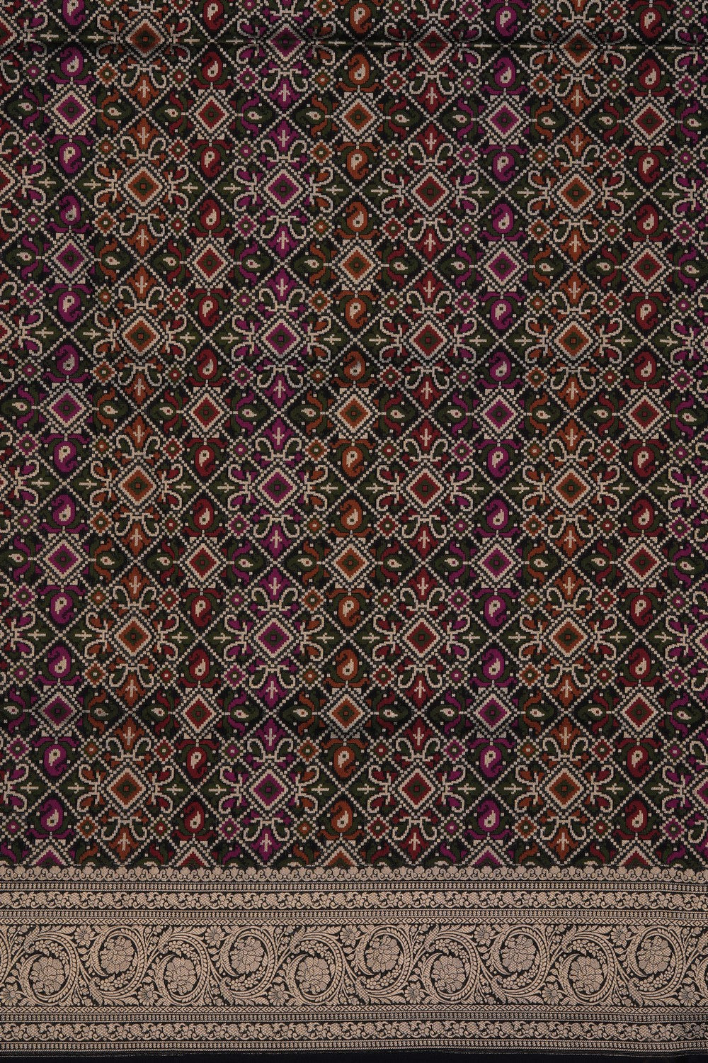 Image of Black Banarasi Brocade Saree