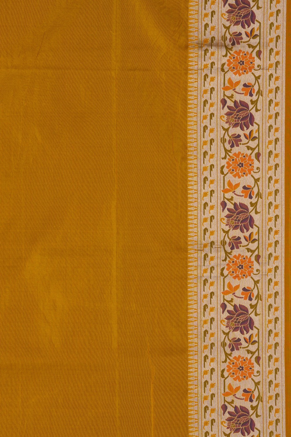 Image of Yellow Banarasi Brocade Saree