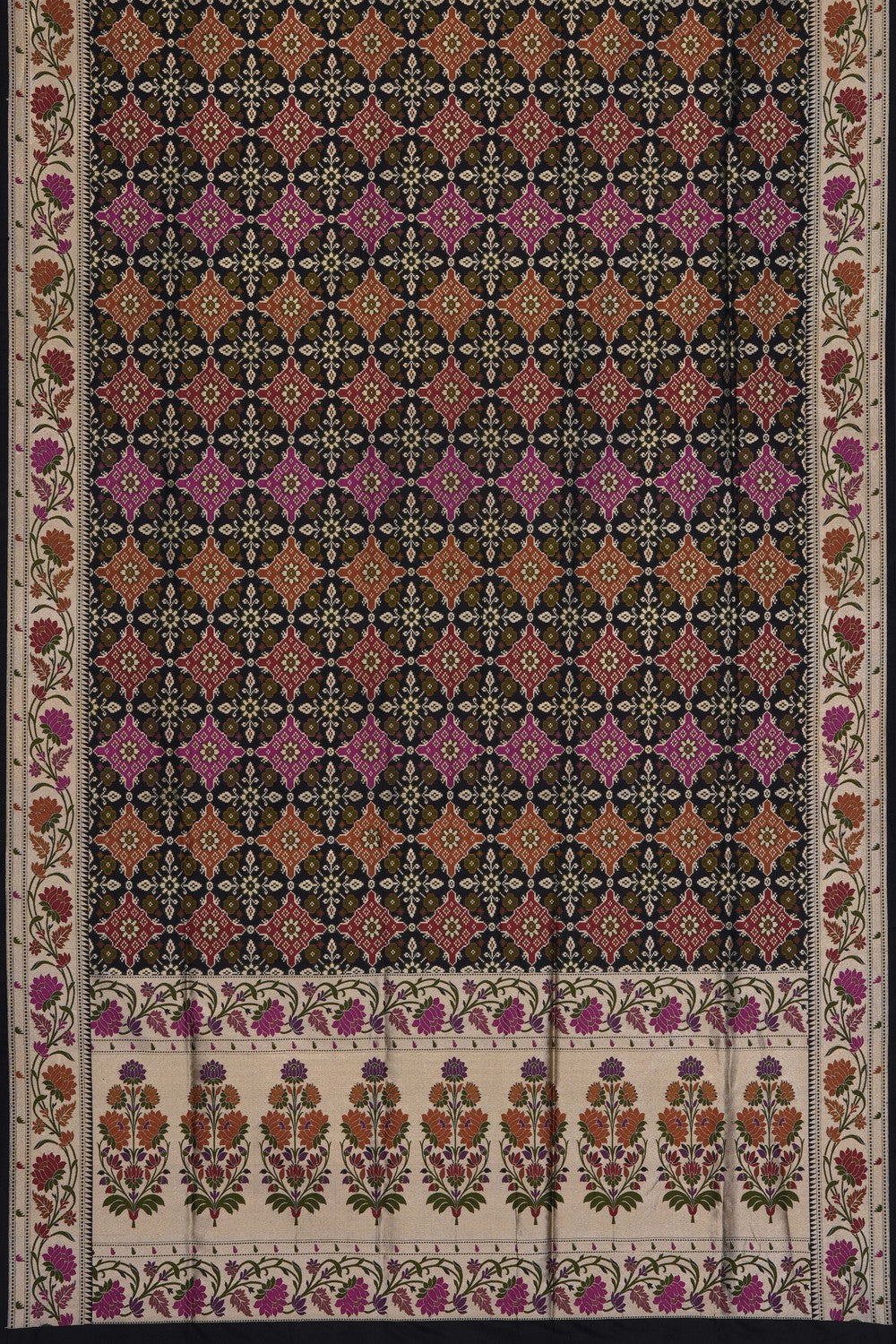 Image of Black Banarasi Brocade Saree