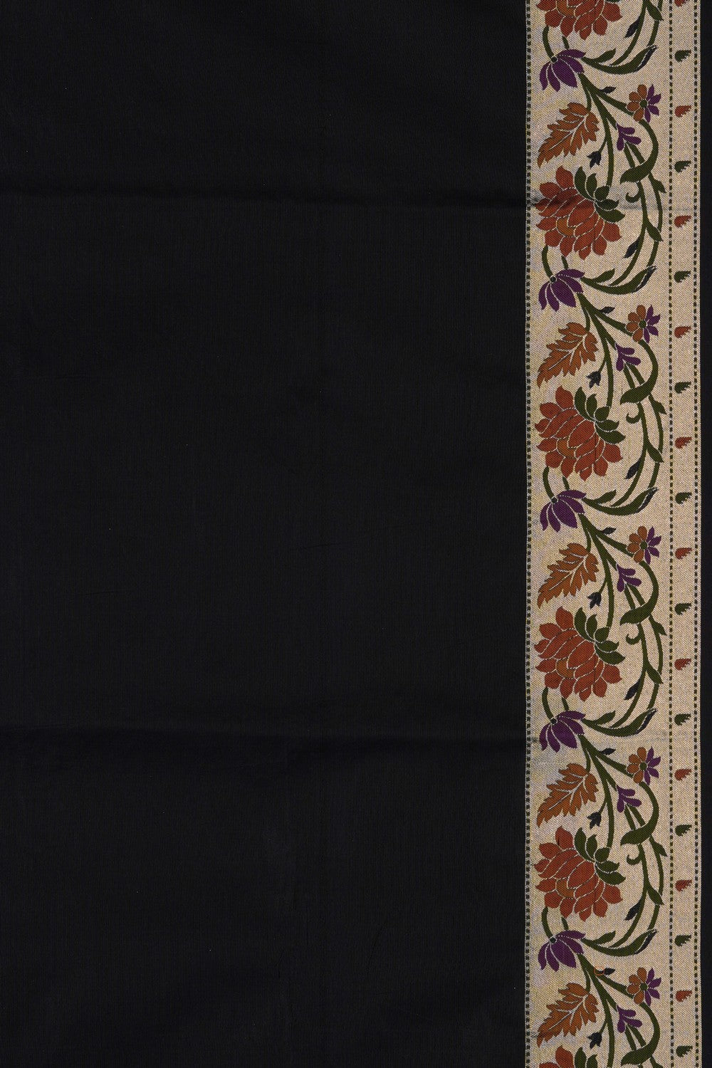 Image of Black Banarasi Brocade Saree