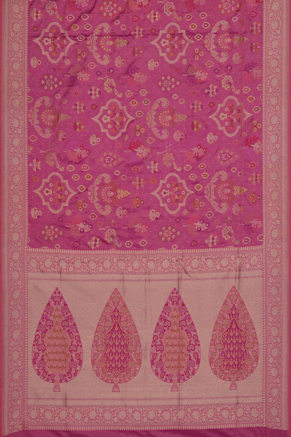 Image of Pink Banarasi Brocade Saree