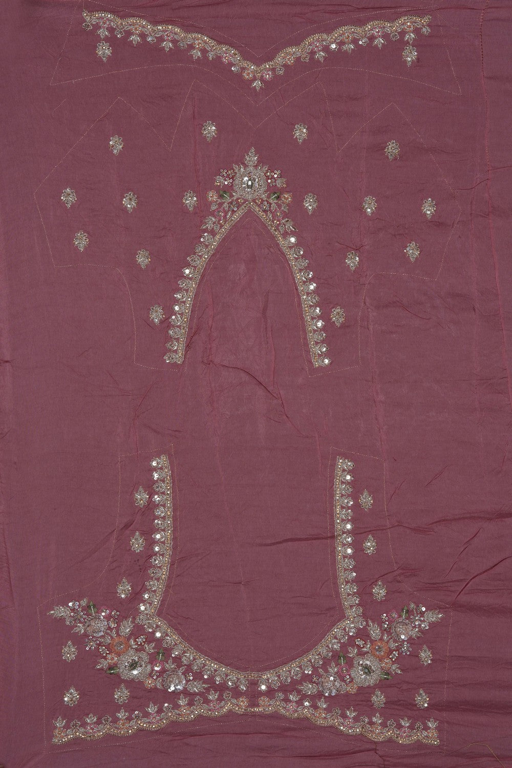 Image of Beige Tissue Silk Embroidery Saree