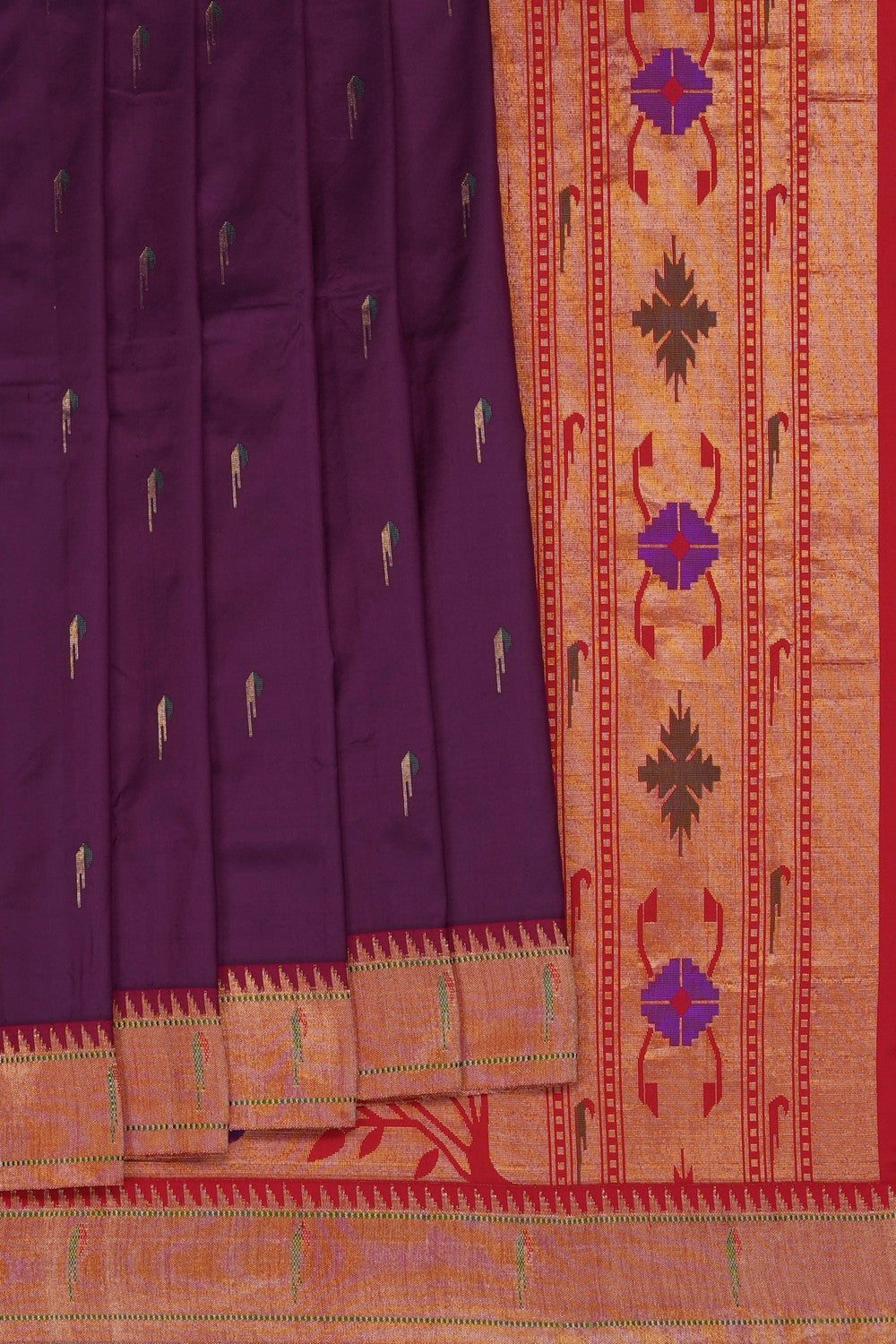 Image of Violet Paithani Silk Saree