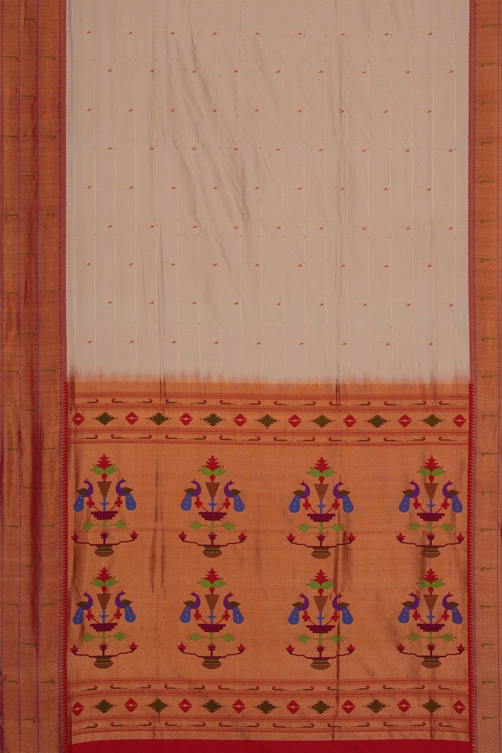Image of Beige Paithani Silk Saree