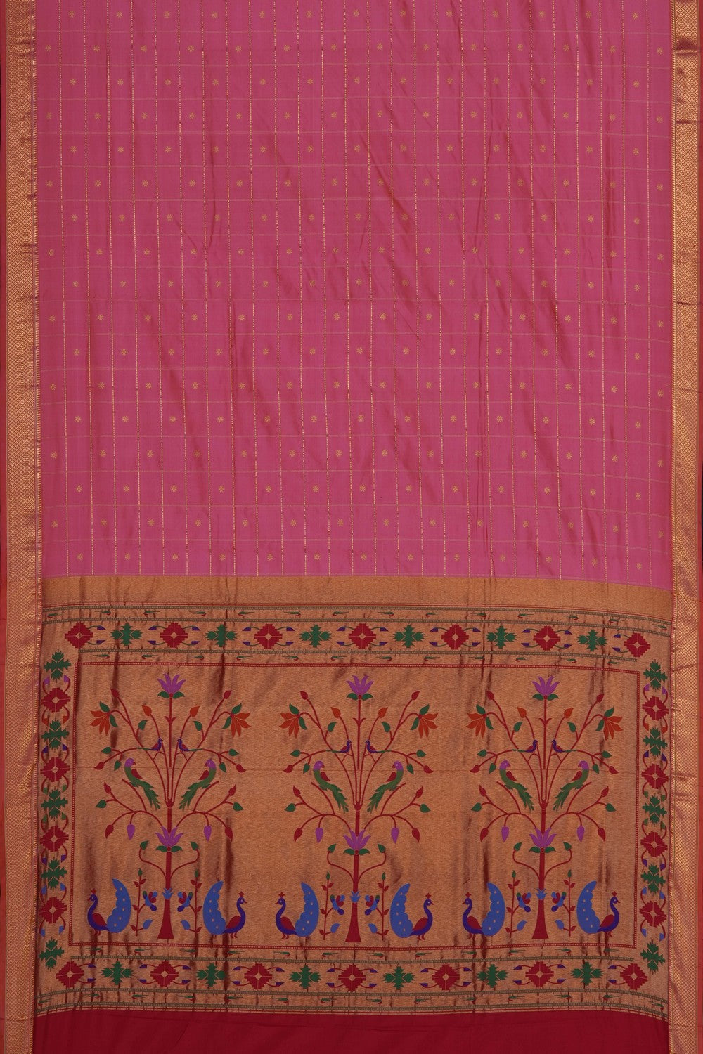 Image of Fuchsia-Pink Paithani Brocade Saree