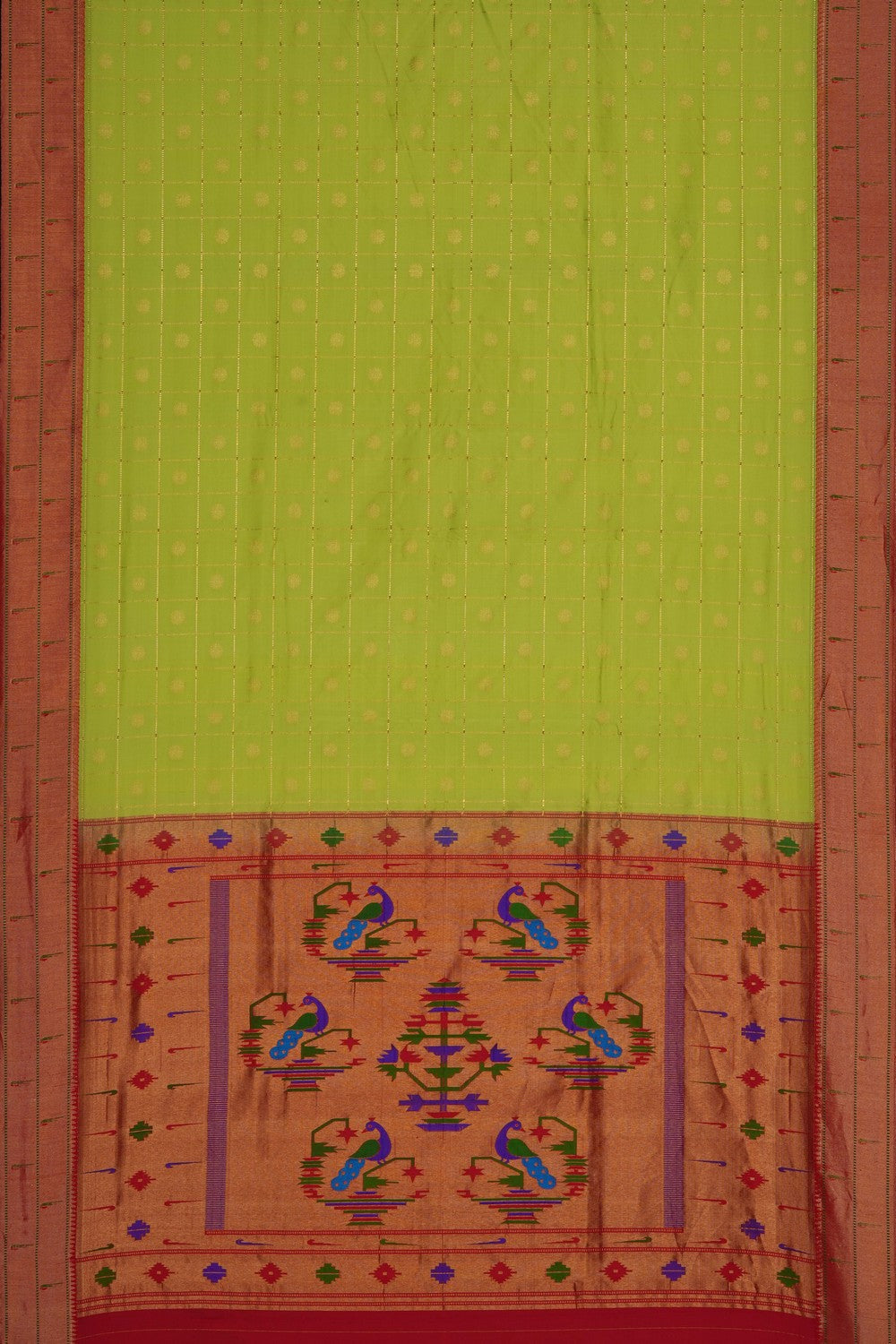 Image of Mint-Green Paithani Silk Saree