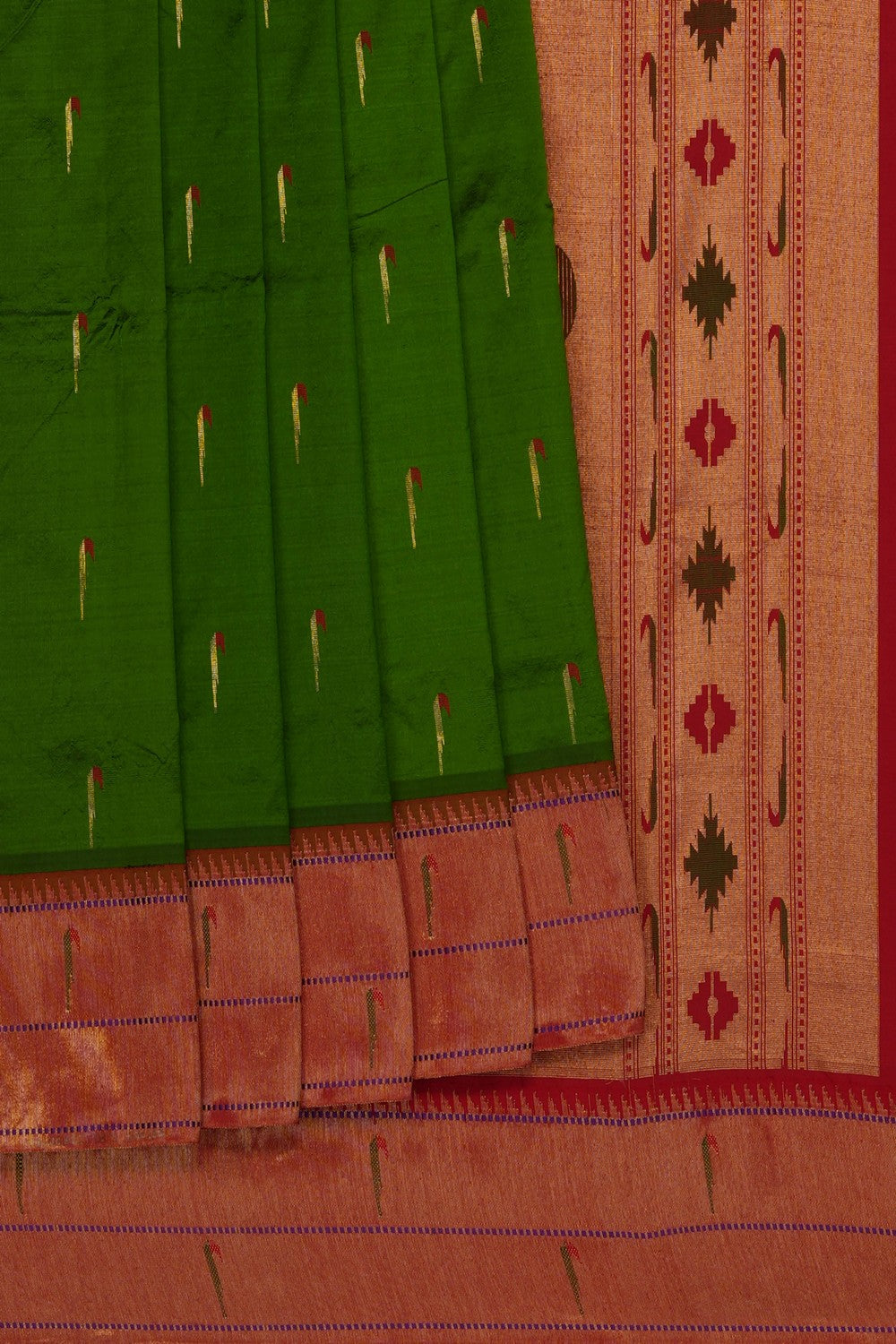 Image of Green Paithani Silk Saree