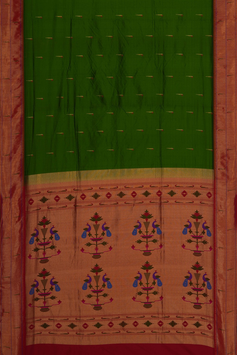 Image of Green Paithani Silk Saree