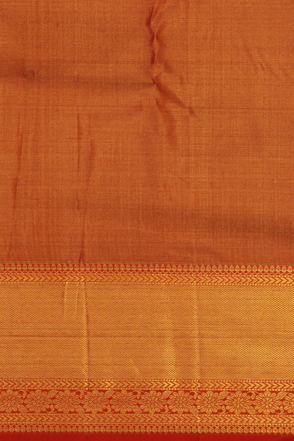 Image of Orange Kanchipattu Tissue Brocade Saree