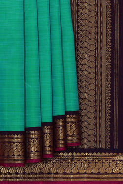 Image of Arani Silk Sea Green Saree