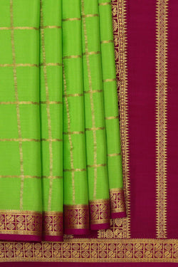 Image of Mysore Binny Crepe Silk Parrot Green Saree