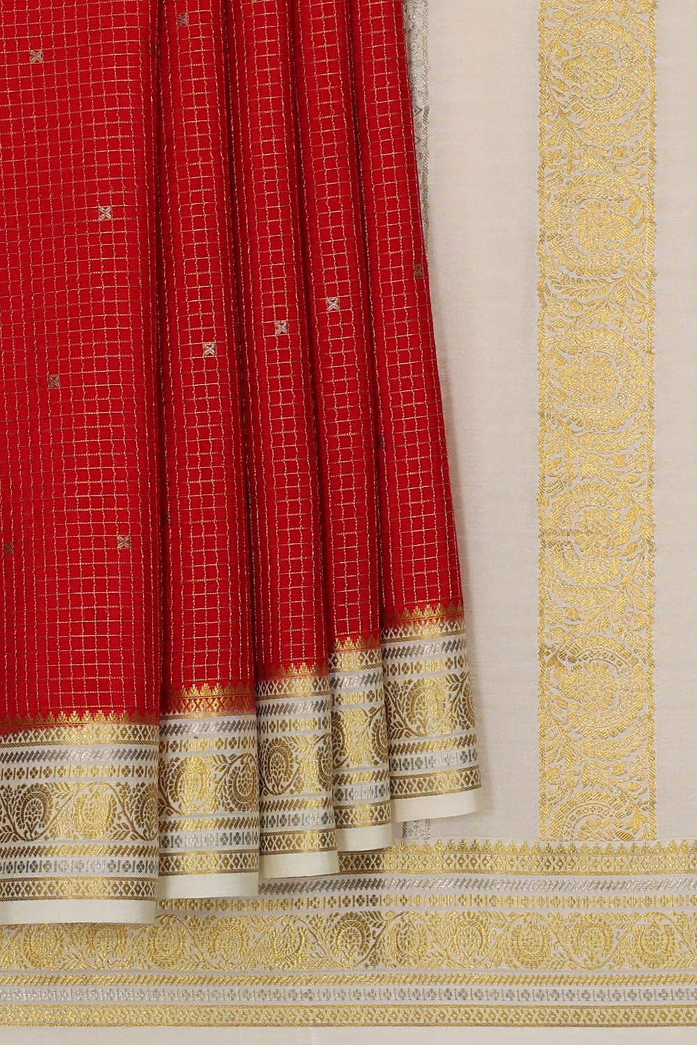 Mysore Binny Crepe Silk Red Saree