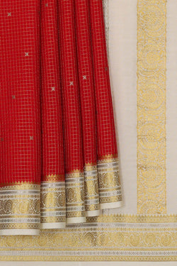 Image of Mysore Binny Crepe Silk Red Saree