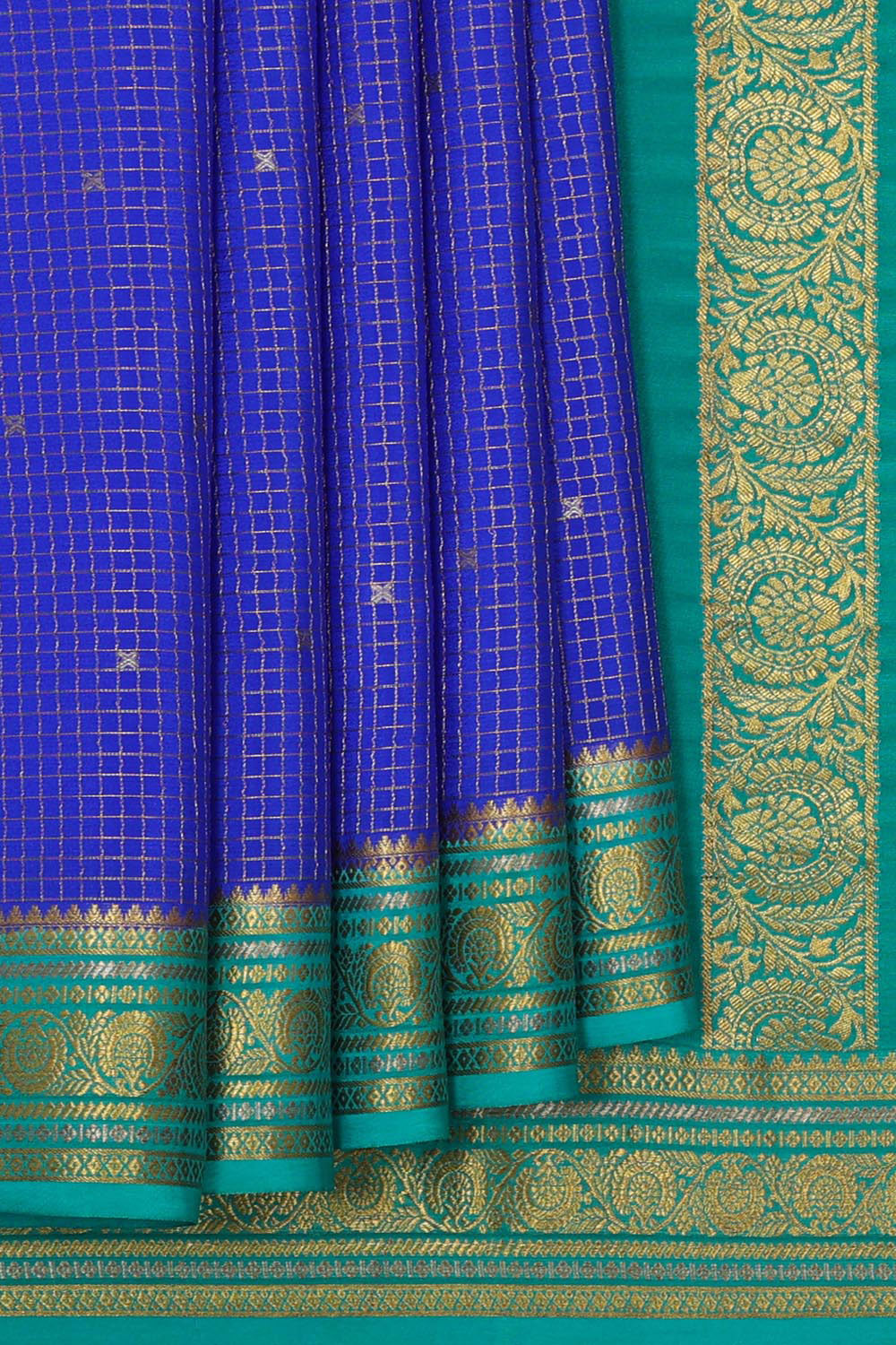 Mysore Binny Crepe Silk Royal Blue Saree