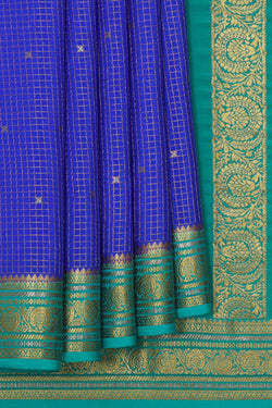 Image of Mysore Binny Crepe Silk Royal Blue Saree