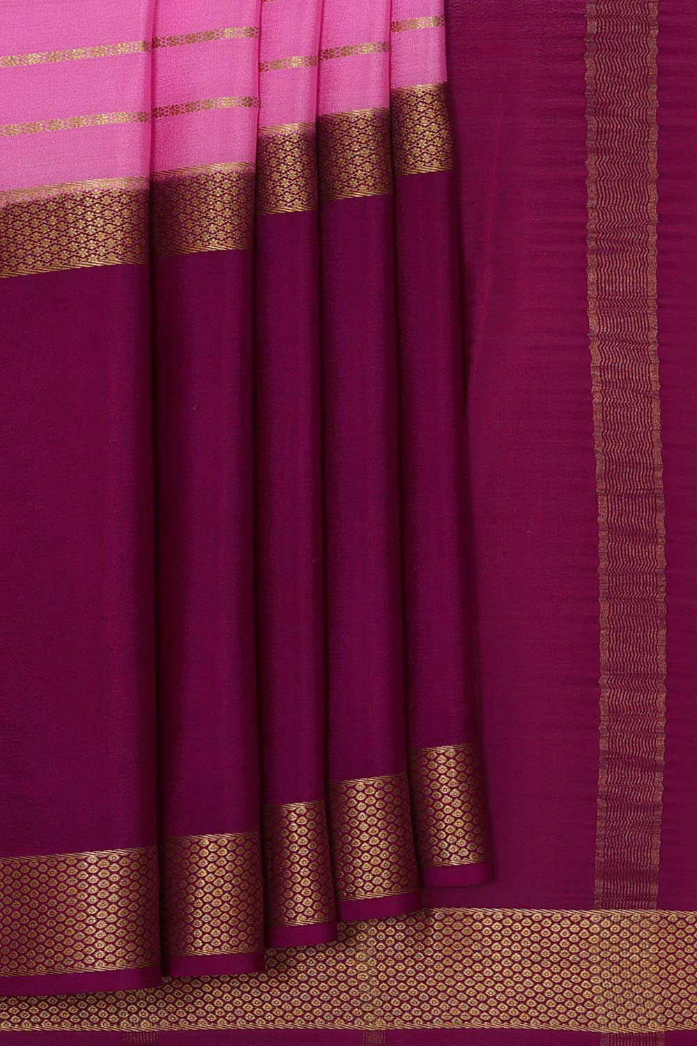 Mysore Binny Crepe Silk Magenta- Pink Saree