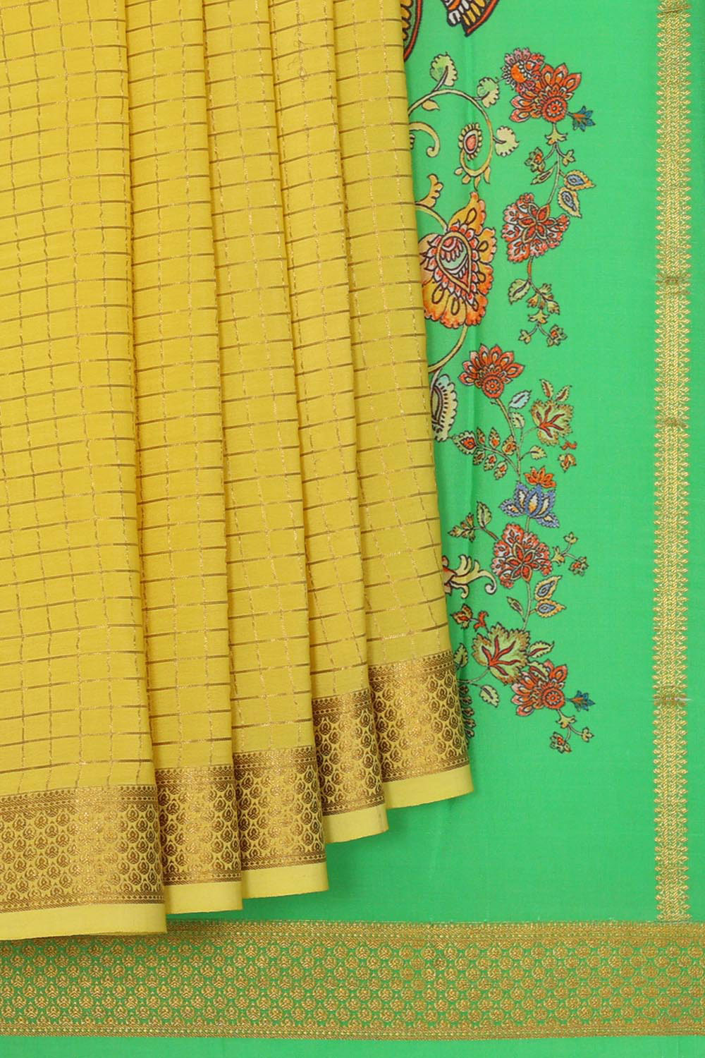 Mysore Binny Crepe Silk Yellow Saree