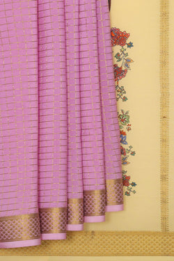 Image of Mysore Binny Crepe Silk Lavender Pink Saree