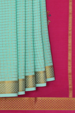 Image of Mysore Binny Crepe Silk Ice Blue Saree