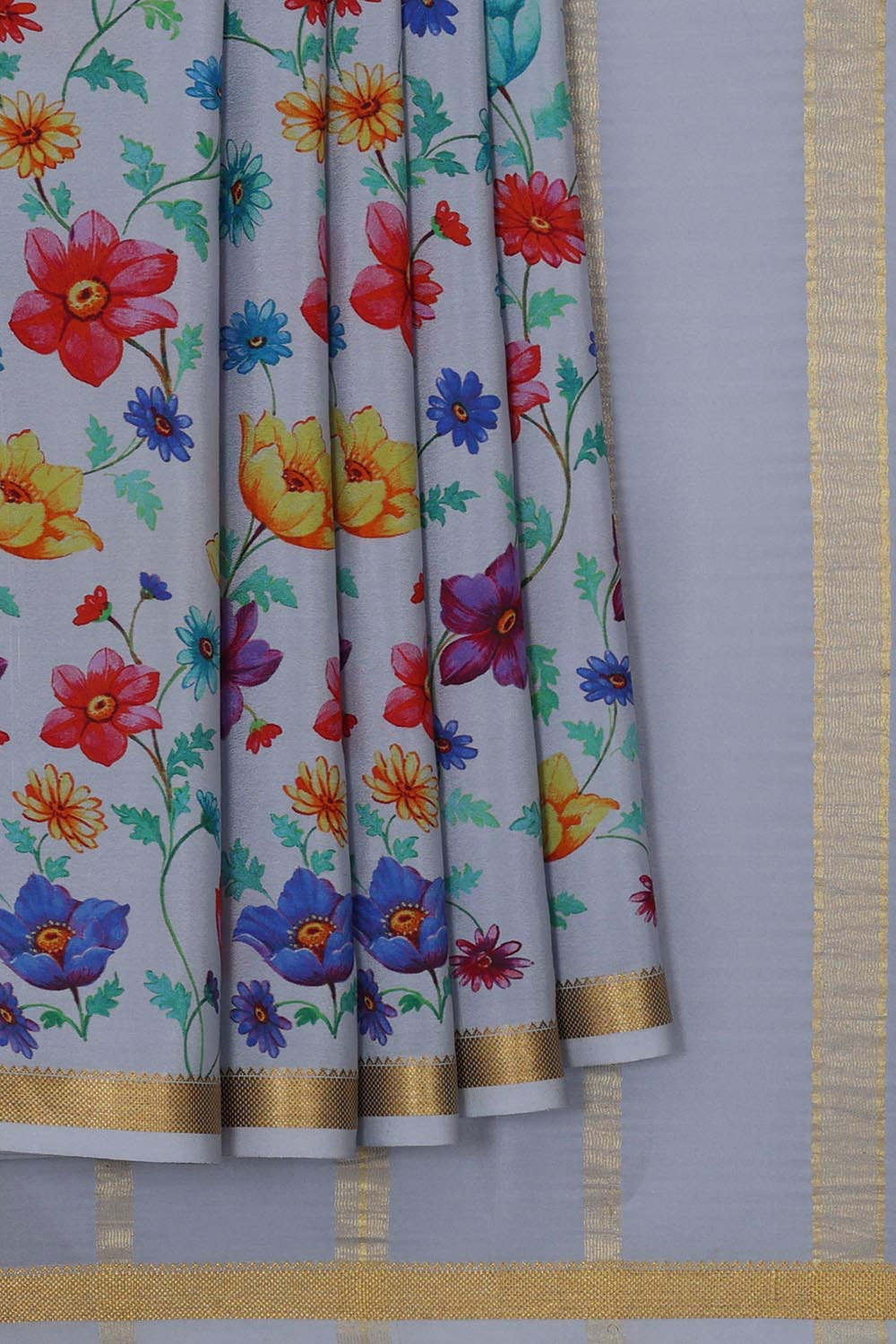 Mysore Binny Crepe Silk Off -White Saree