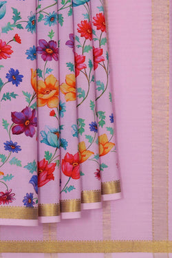 Image of Mysore Binny Crepe Silk Soft Pink Saree