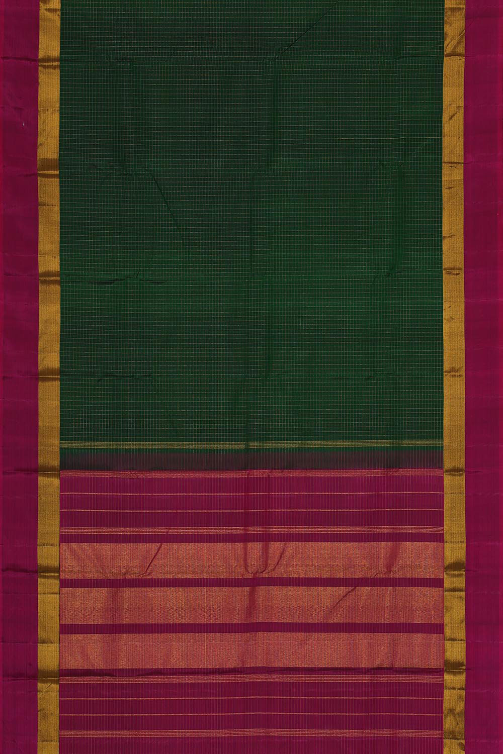 Arani Silk Bottle Green Saree