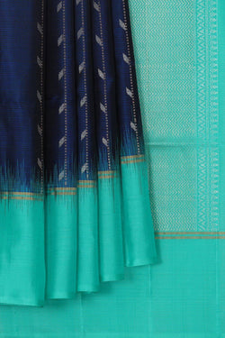 Image of Navy Blue Silk Saree