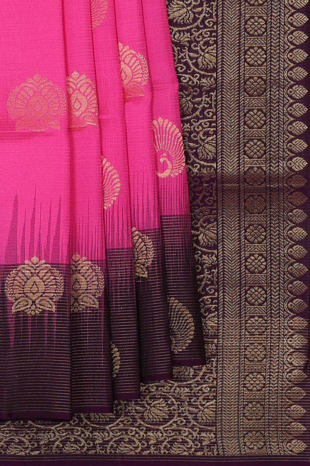 Bright Pink Silk Saree