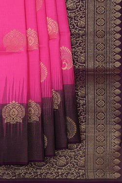 Image of Bright Pink Silk Saree