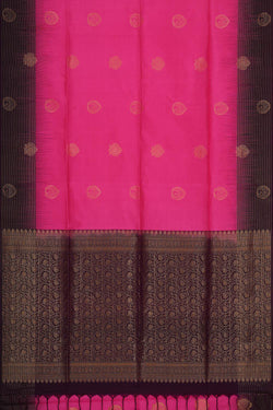 Image of Bright Pink Silk Saree