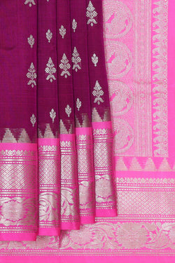 Image of Venkatagiri Silk Dark Magenta Saree