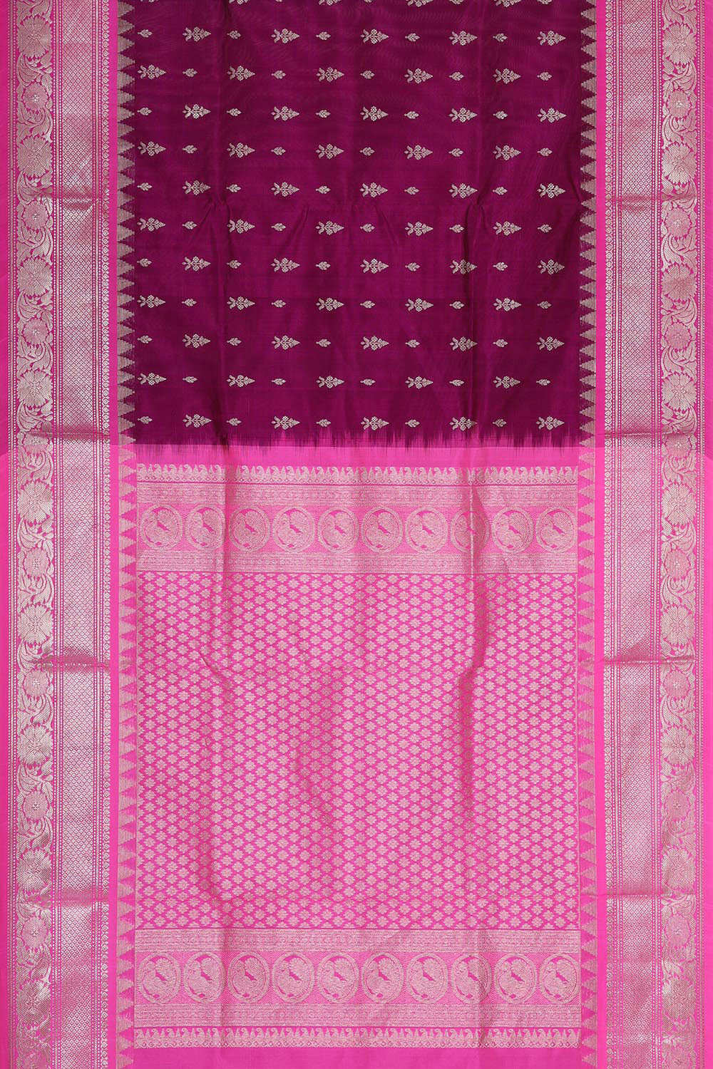 Venkatagiri Silk Dark Magenta Saree