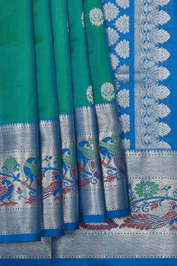 Image of Venkatagiri Silk Emerald Green Saree