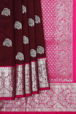 Image of Venkatagiri Silk Maroon Saree