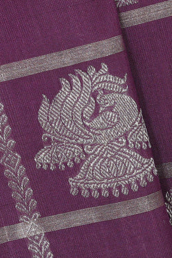 Image of Venkatagiri Silk Violet Saree