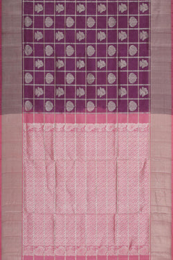 Image of Venkatagiri Silk Violet Saree