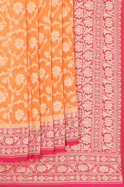 Image of Banarasi Georgette Peach Saree