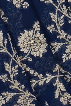 Image of Banarasi Georgette Dark Peacock Blue Saree