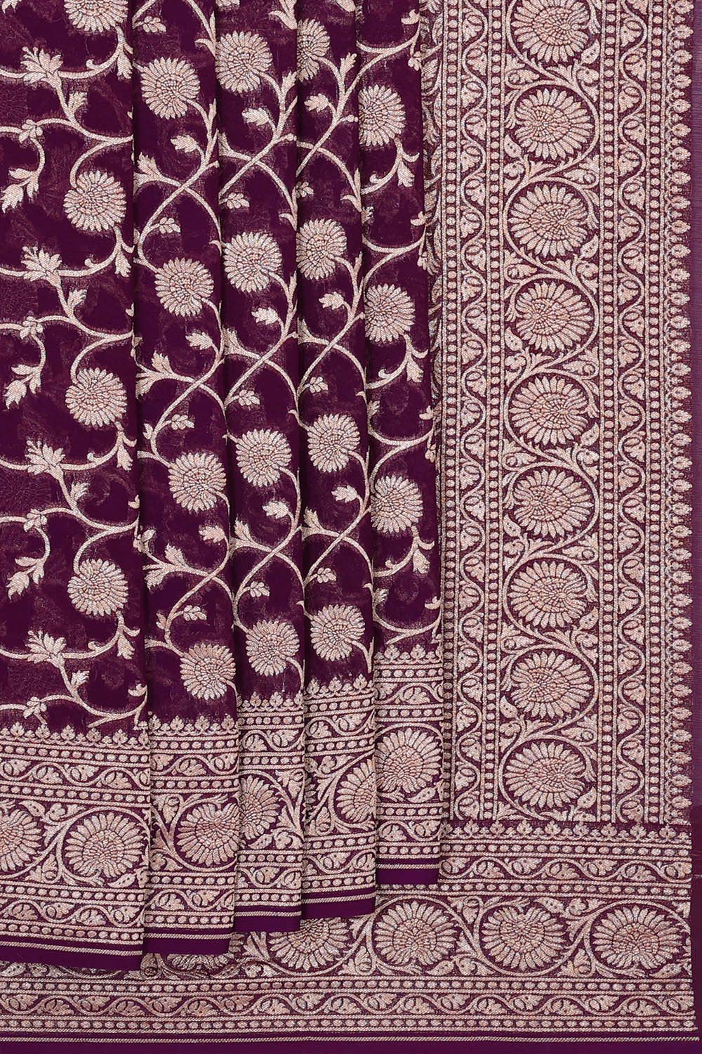 Banarasi Georgette Violet Saree