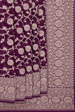 Image of Banarasi Georgette Violet Saree