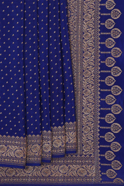 Image of Banarasi Crepe Dark Blue Saree