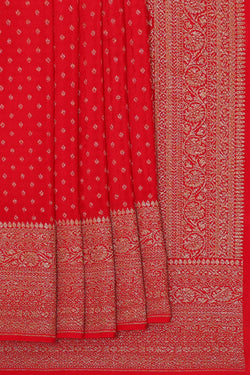 Image of Banarasi Crepe Red Saree