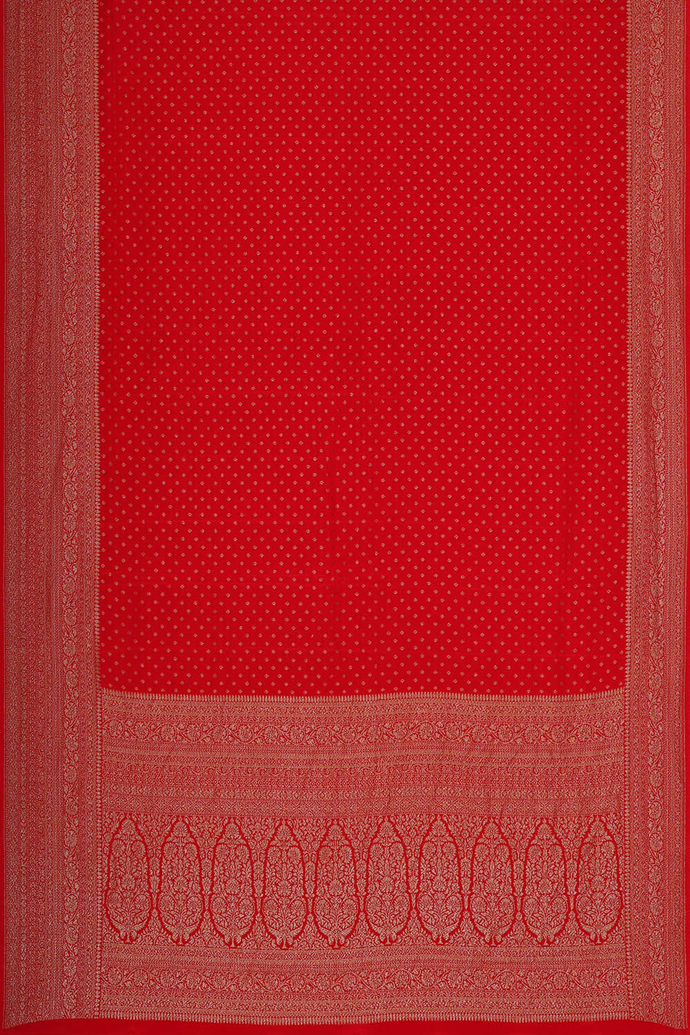 Banarasi Crepe Red Saree