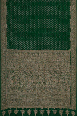 Image of Banarasi Crepe Bottle Green Saree