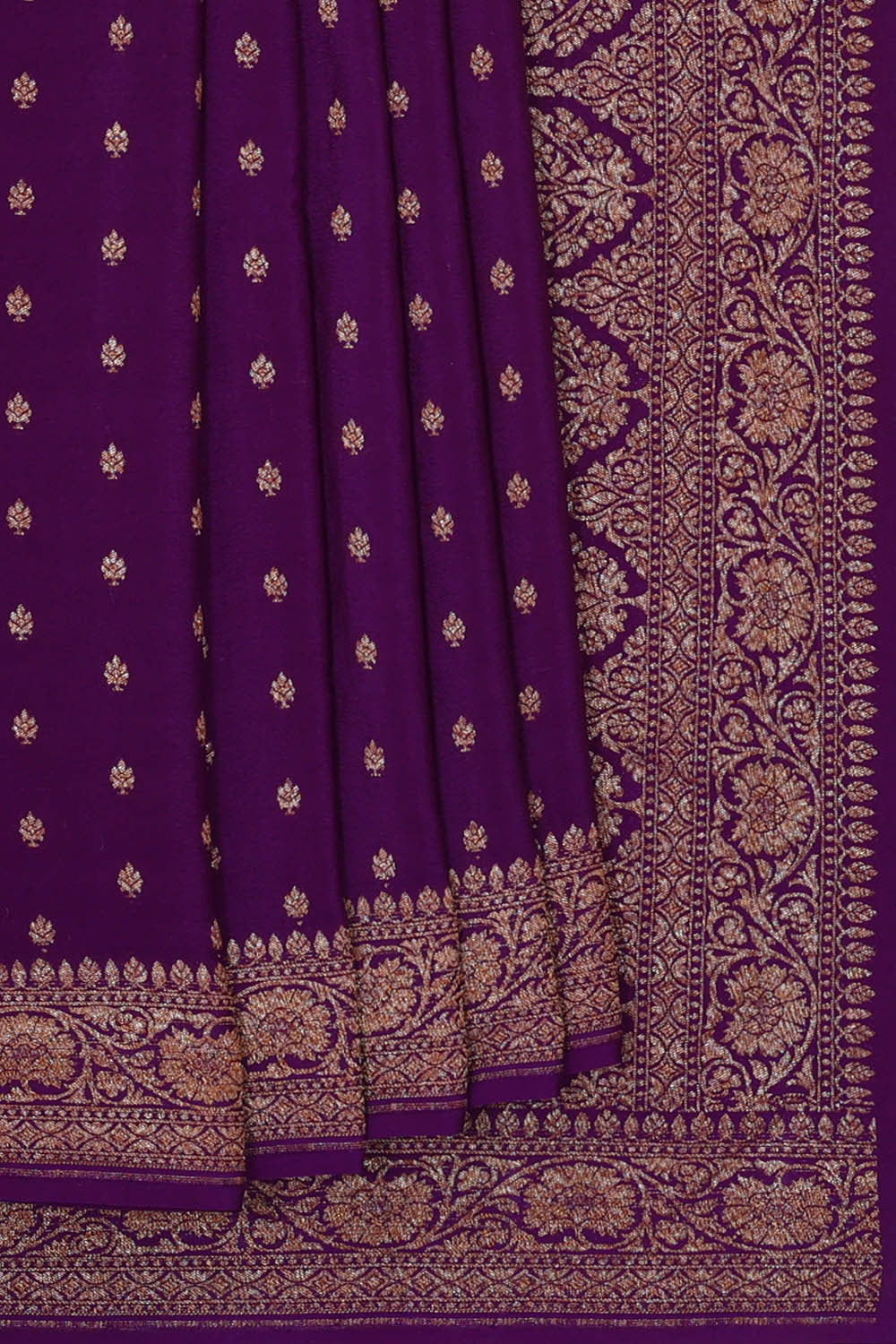 Banarasi Crepe Purple Saree