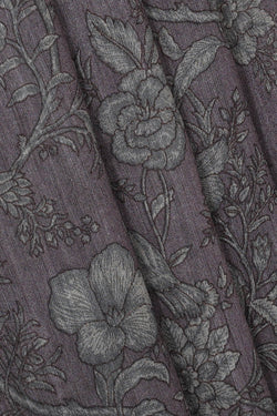 Image of Printed Tussar Silk Mauve Saree