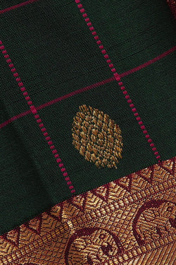 Image of Arani Silk Bottle Green Saree